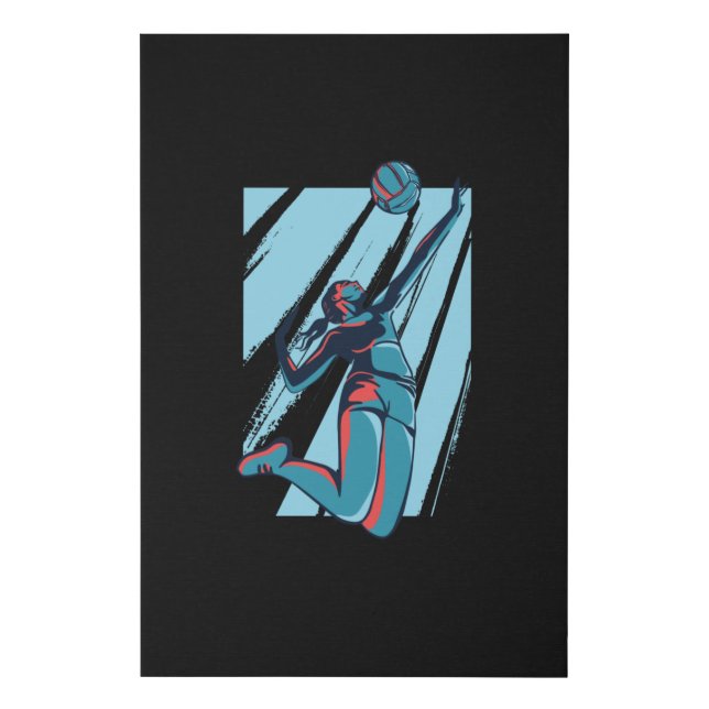 Woman Volleyball Faux Canvas Print (Front)