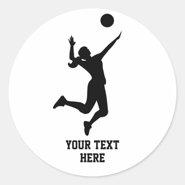 Woman Volleyball Player Beach Volleyball Classic Round Sticker (Front)
