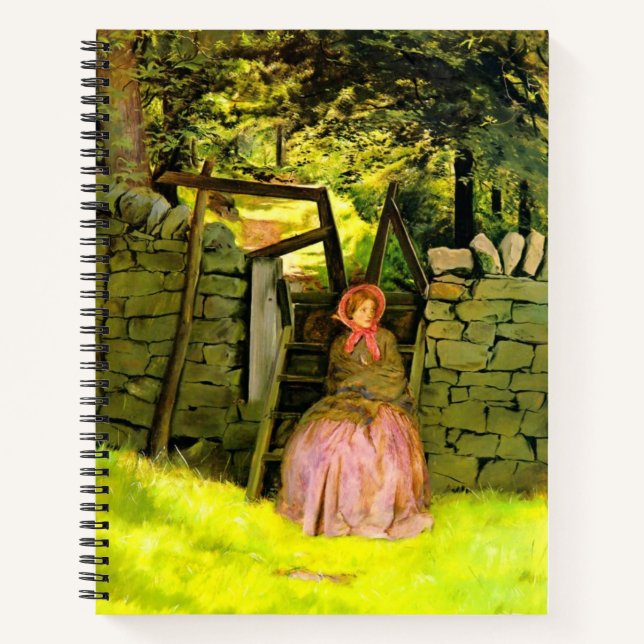 Woman Waiting (by John Everett Millais) Notebook (Front)