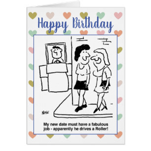 Woman Waiting to Meet a Date Who Drives "a Roller" Cards
