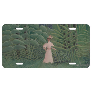 Woman Walking in an Exotic Forest, Henri Rousseau License Plate