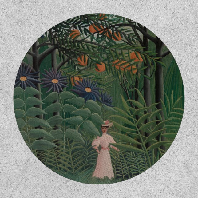 Woman Walking in an Exotic Forest, Henri Rousseau Patch (Front)