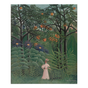 Woman Walking in an Exotic Forest, Henri Rousseau Photo Print
