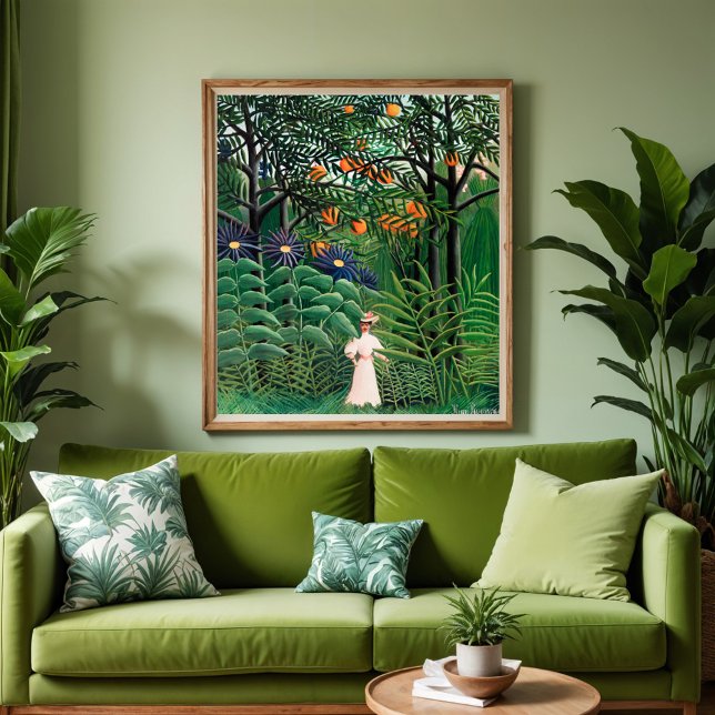 Woman Walking in an Exotic Forest, Henri Rousseau Poster (Creator Uploaded)