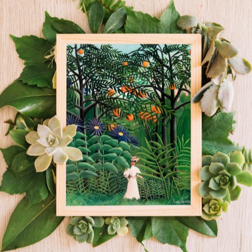 Woman Walking in an Exotic Forest Henri Rousseau Poster