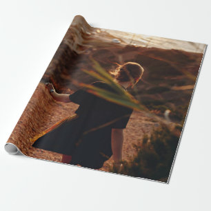 Woman walking on stone wrapping paper