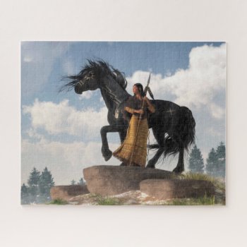 Woman Warrior And War Horse Jigsaw Puzzle by ArtOfDanielEskridge at Zazzle