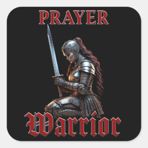 Woman Warrior of Christ 2 Timothy 2:3 Christian Square Sticker