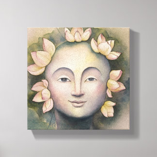 Woman Watercolor Face Painting Canvas Print