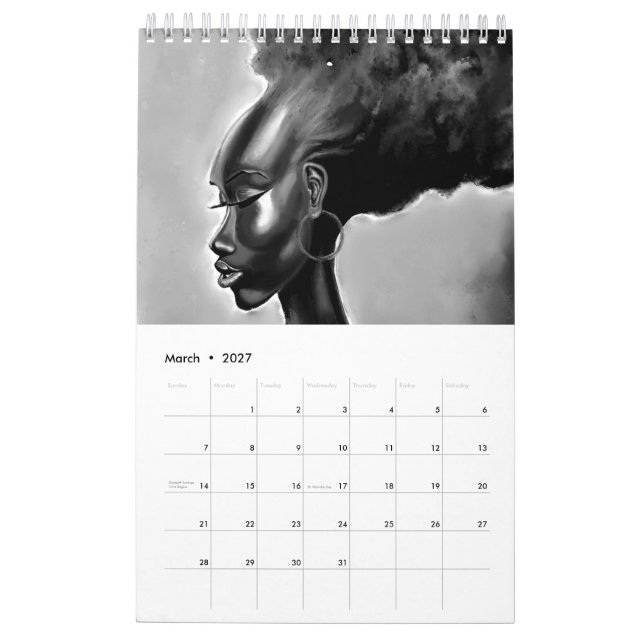 Woman - Watercolor Painting Calendar (Mar 2027)