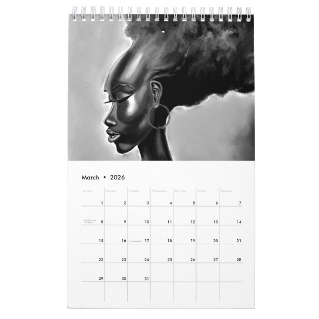 Woman - Watercolor Painting Calendar (Mar 2026)