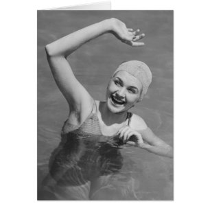 Woman Waving Cards
