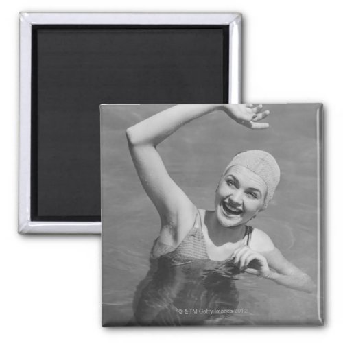 Woman Waving Magnet