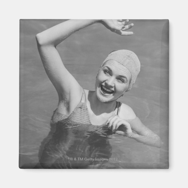 Woman Waving Magnet (Front)