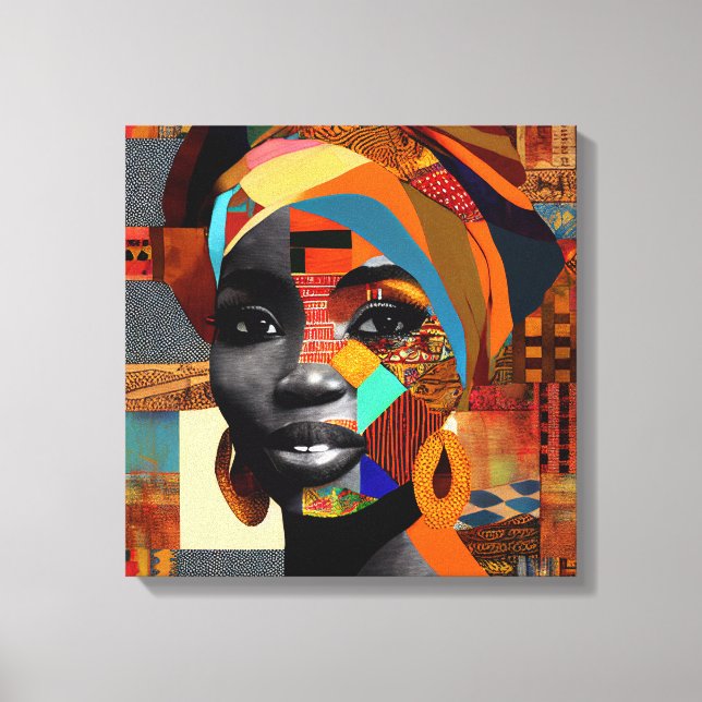 Woman wearing a turban-African Canvas Print (Front)