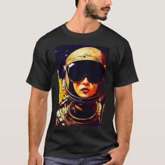 Woman Wearing Astronaut Helmet T-Shirt