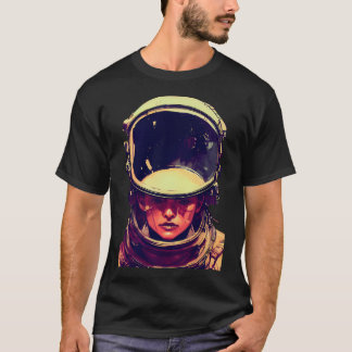 Woman Wearing Astronaut Helmet T-Shirt
