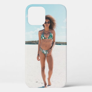 Woman wearing bikini standing on sand iPhone 12 case