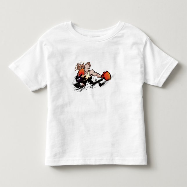 Woman wearing boxing glove toddler t-shirt (Front)