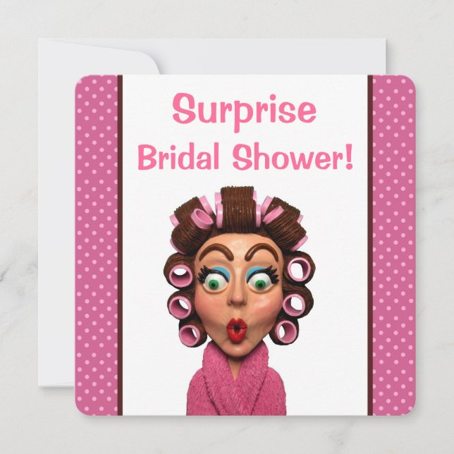 Woman Wearing Curlers Invitation (Front)