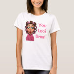 Woman Wearing Curlers T-shirt at Zazzle