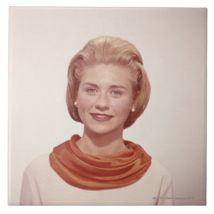 Woman Wearing Scarf Tile