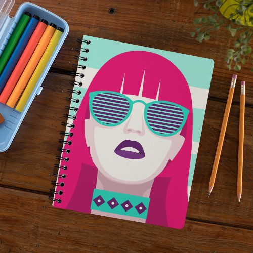 Woman Wearing Sunglasses Notebook