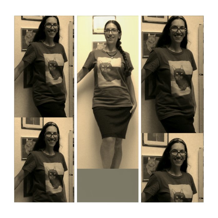 Woman Wearing The Cat Shirt Triptych