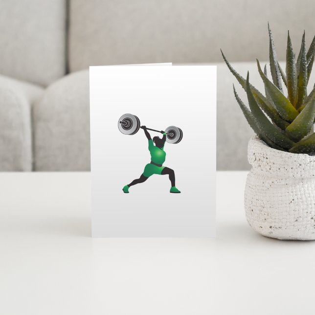 Woman Weightlifting Greeting Cards (Creator Uploaded)