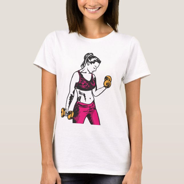 Woman Weightlifting Personal Training Business T-Shirt (Front)