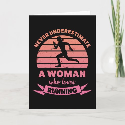 Woman who loves Running Funny Gifts Wife Card