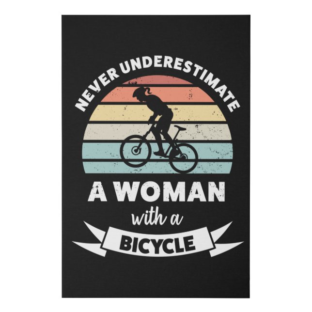 Woman with a Bicycle Funny Gift Wife Faux Canvas Print (Front)