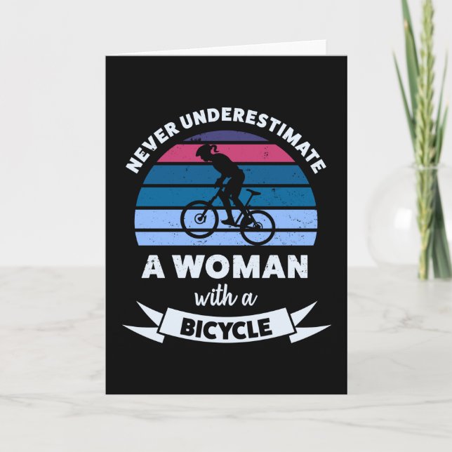 Woman with a Bicycle Funny Mom Gift Wife Card (Front)