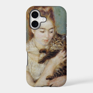 <Woman with a Cat> by Pierre-Auguste Renoir iPhone 17 Case