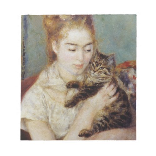 Woman with a Cat by Pierre_Auguste Renoir Notepad