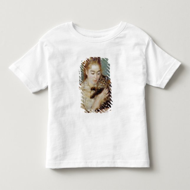 Woman with a Cat by Pierre-Auguste Renoir Toddler T-shirt (Front)