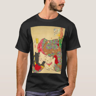 Woman with a Cat (Japanese Ukiyoe Print) T-Shirt