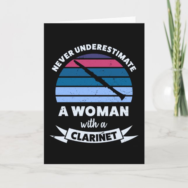 Woman with a Clarinet Funny Mom Gift Card (Front)
