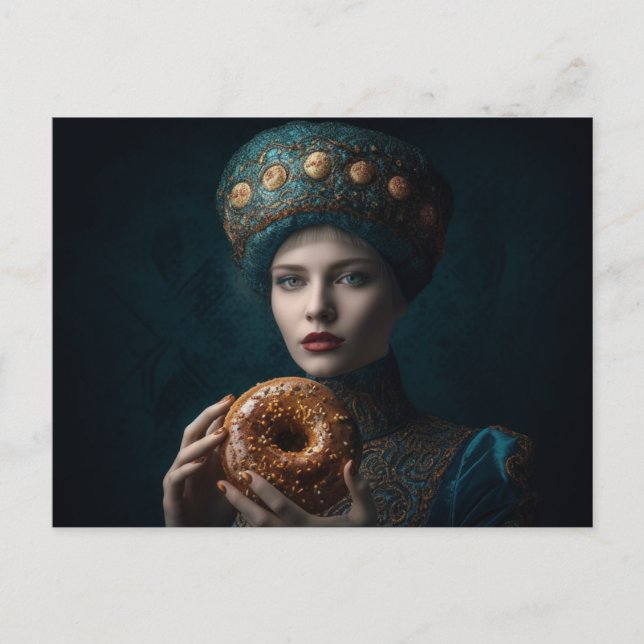 Woman With a Donut Postcard (Front)