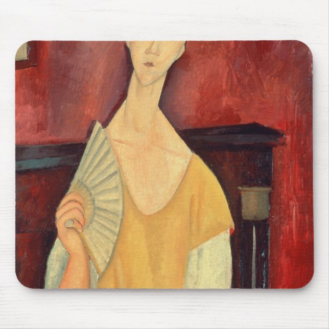 Woman with a Fan  1919 Mouse Pad (Front)