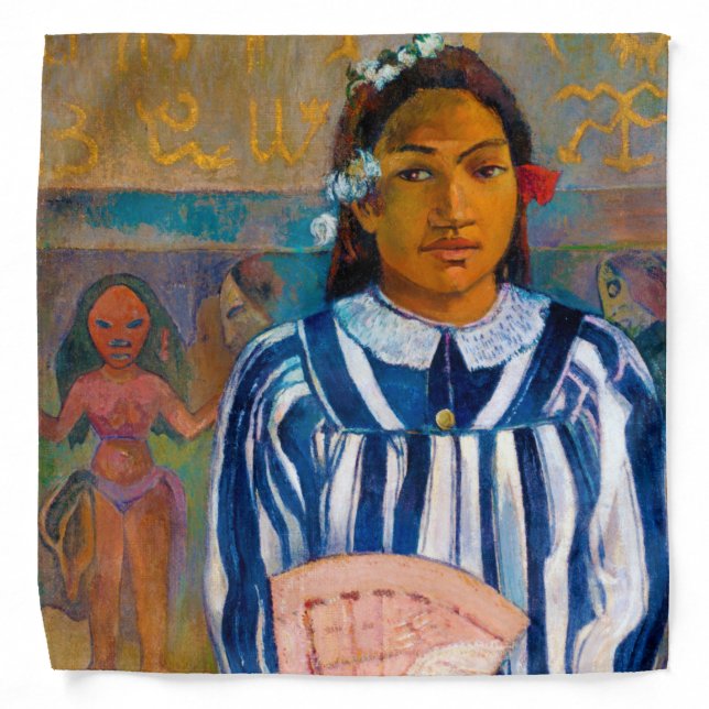 Woman with A Fan, Gauguin Bandana (Front)