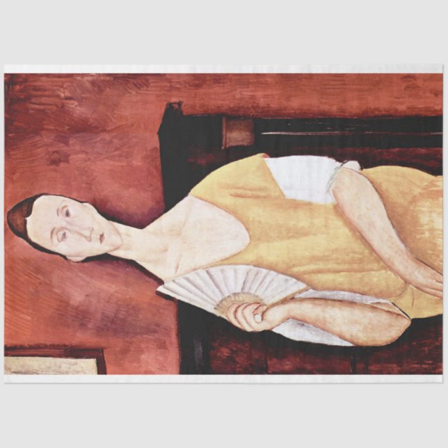 Woman with a Fan, Modigliani Tissue Paper (Front)