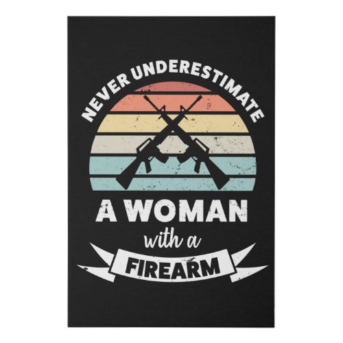 Woman with a Firearm Funny Gun Gift Mom Faux Canvas Print