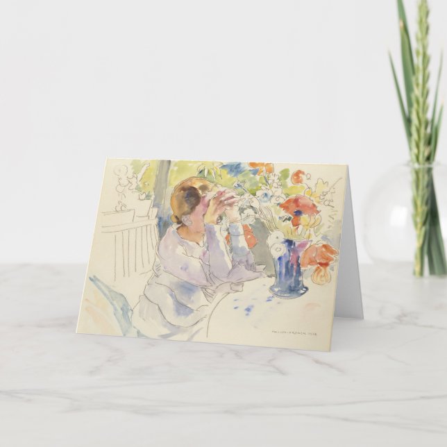 Woman with a Flower Bouquet | Philipp Franck Card (Front)