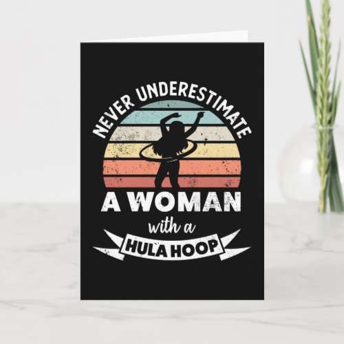 Woman with a Hula Hoop Funny hooping Gift Mom Card