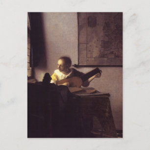 Woman with a Lute Postcard