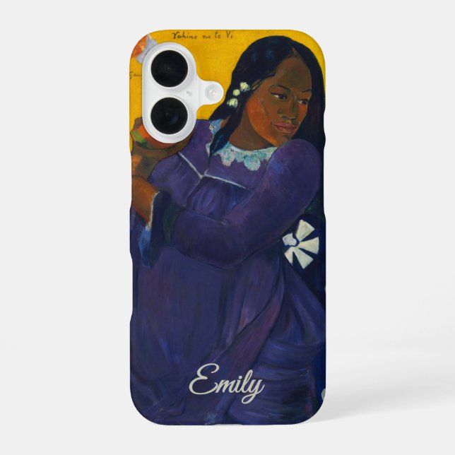 Woman with a Mango by Paul Gauguin – Personalized iPhone Case (Back)