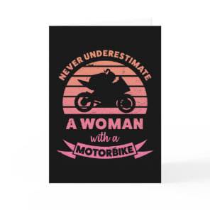 Woman with a Motorbike Funny Gifts Wife Card