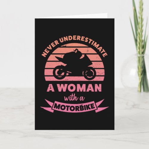 Woman with a Motorbike Funny Gifts Wife Card
