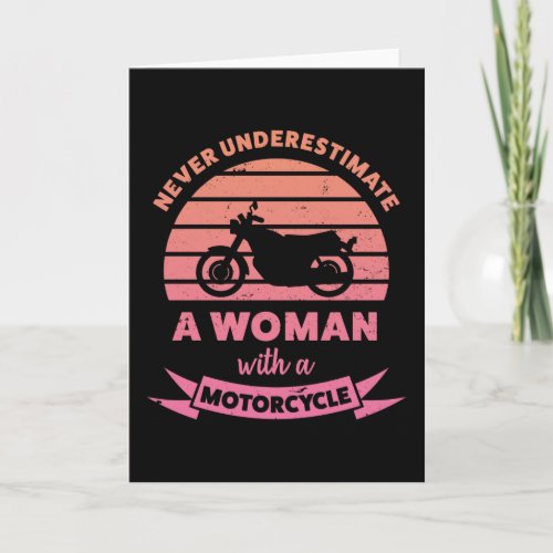 Woman with a Motorcycle Funny Gifts Wife Card